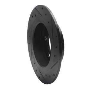 BMW i3 Brake Rotor (1) - Rear Left - R1 Concepts - Drilled & Slotted - Black - `14-`25